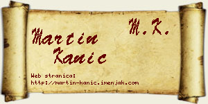 Martin Kanić vizit kartica